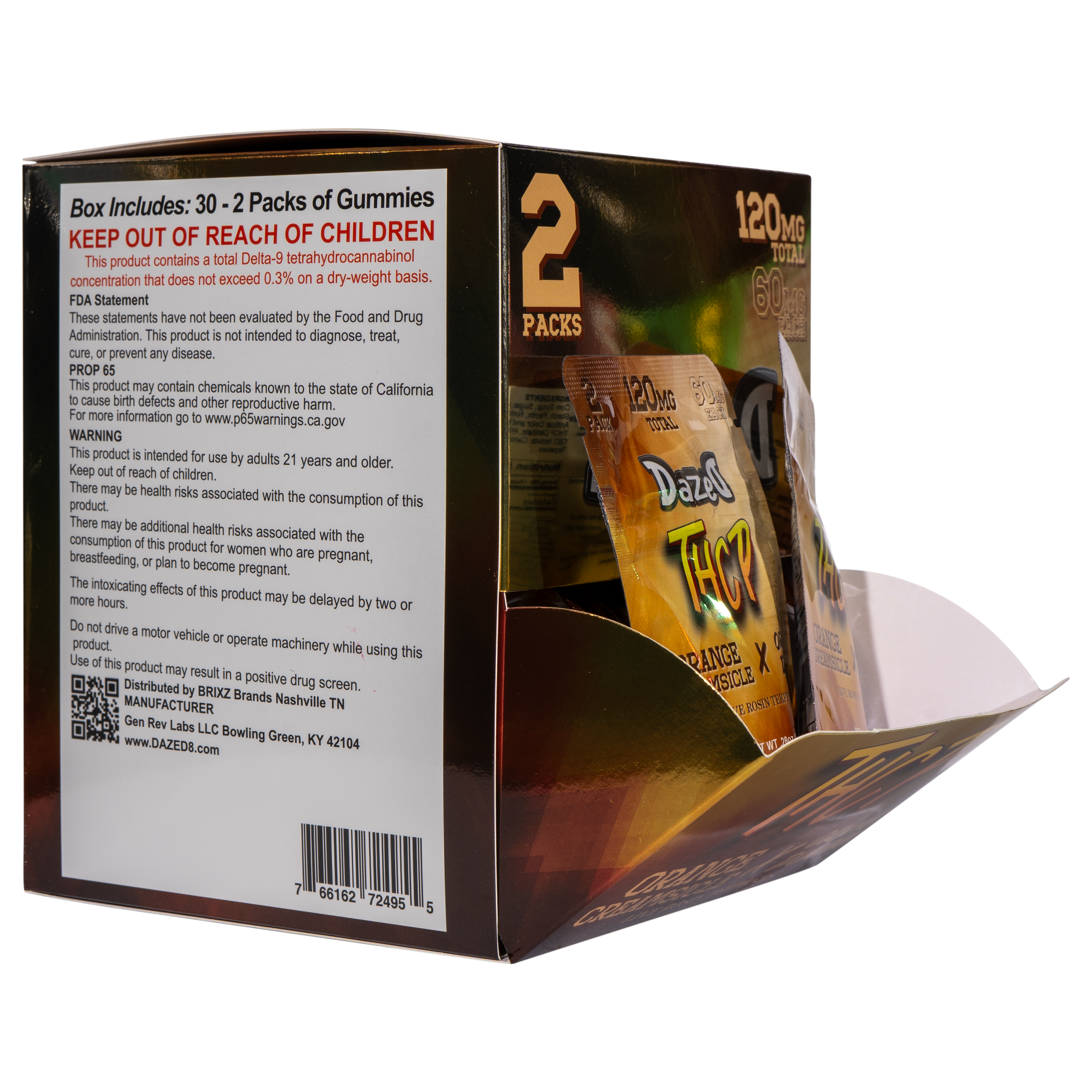 Gummy Dispenser 60mg 2 Pack THCP - Orange Creamsicle [30ct]