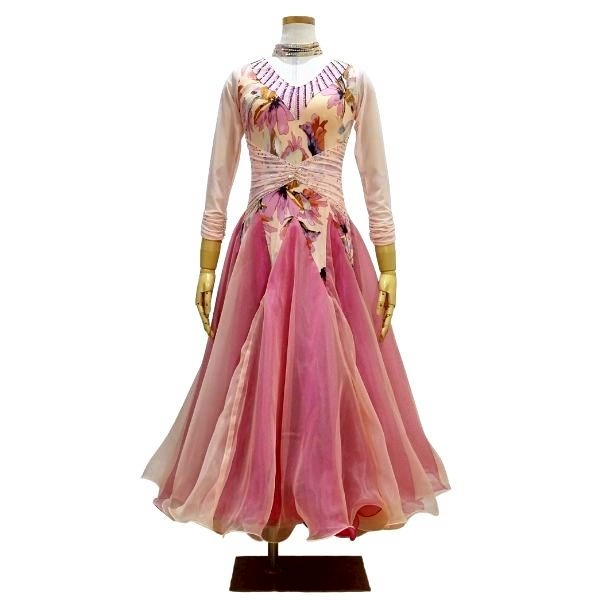 フラワープリント スタンダード ワンピース ドレス KO188 Mサイズ