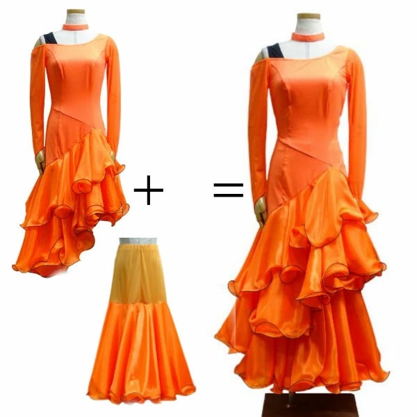 兼用できちゃう ラテンドレス No.75309 サンリーヌ オレンジ 9号 M