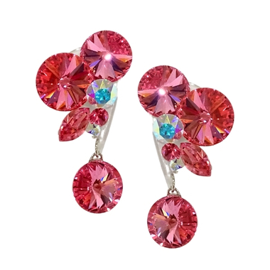 PINK イヤリング P-639 ピンク 社交ダンス アクセサリー 輝く
