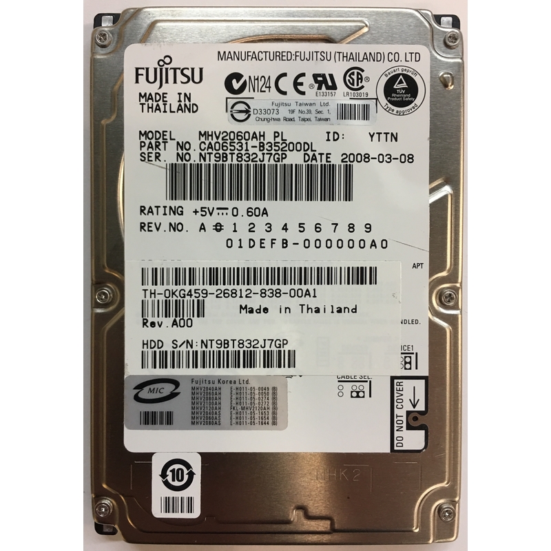 MHV2060AH – Fujitsu 60GB 5400 RPM IDE 2.5″ HDD – Disk Drive Finder
