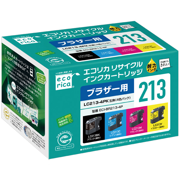 エコリカ｜LC213-4PK 互換リサイクルインクカートリッジ