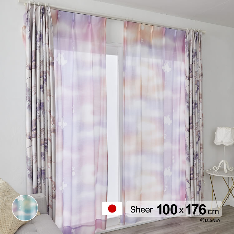日本製 ディズニー カーテン ミッキー/メロウ ボイル (MICKEY/Mellow