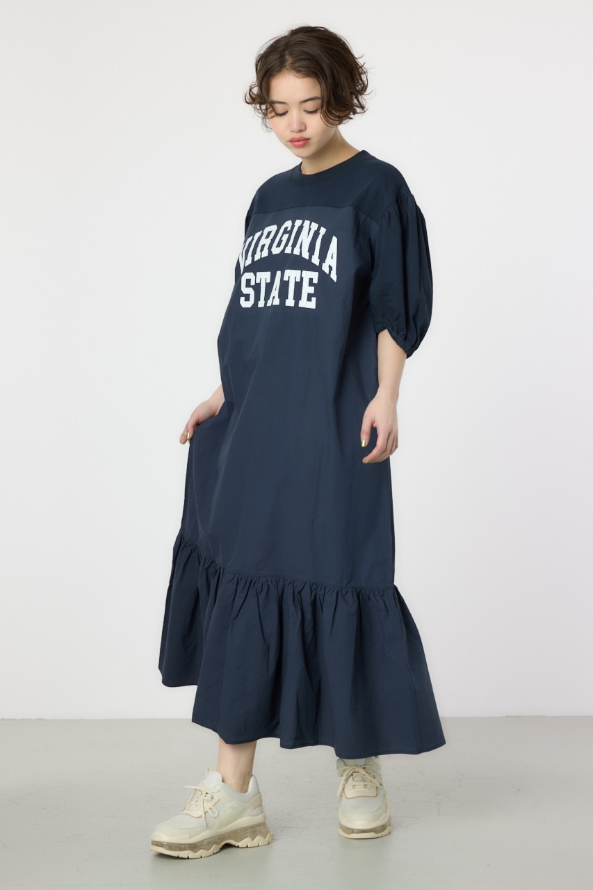 RODEO CROWNS WIDE BOWL | カレッジ 切替 パフスリーヴ ワンピース