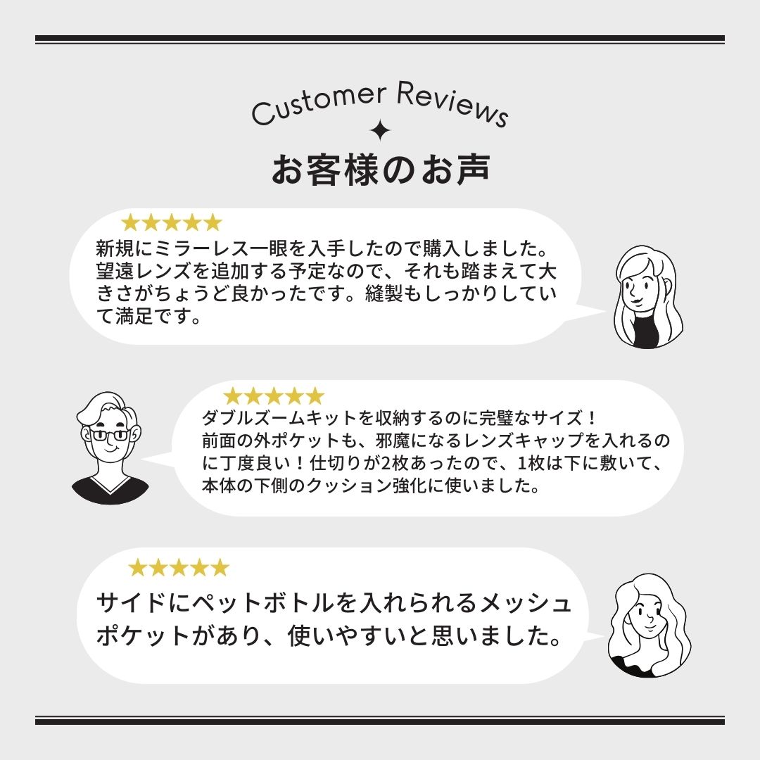 カメラバッグ（一眼レフカメラ・ショルダーベルト・ベルトループ内蔵