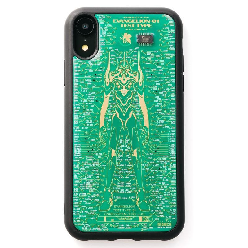 FLASH EVA01 基板アート iPhoneXRケース/緑（電子技販）