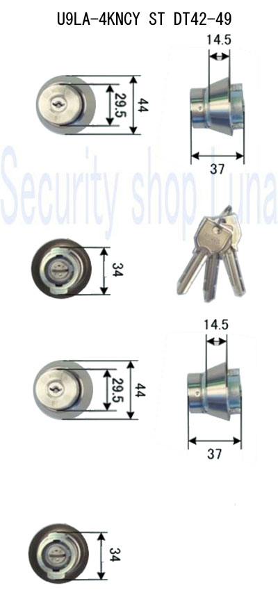 美和ロック MIWA U9LA－4．KNCY ST（ステンレスヘヤー