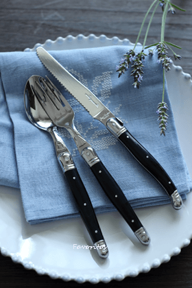 Jean Dubost(ジャン・デュボ)｜ライヨール カトラリー3点セット(ブラック)