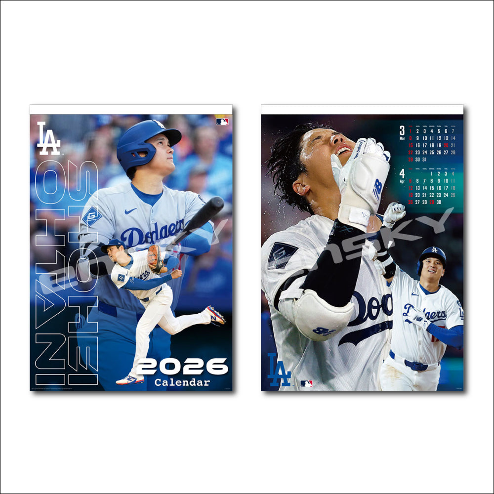 2026年 MLB公式 ドジャース 大谷翔平選手 カレンダー 壁掛け/卓上