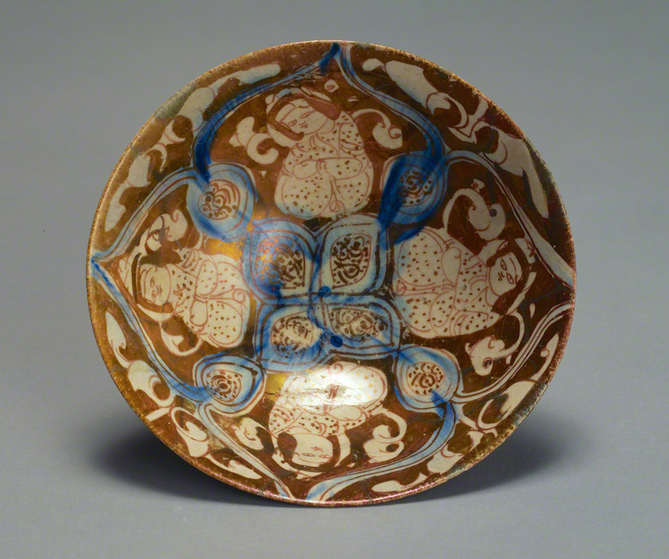 ラスター彩藍線入人物文鉢 | ペルシア | 収蔵品詳細 | 作品を知る