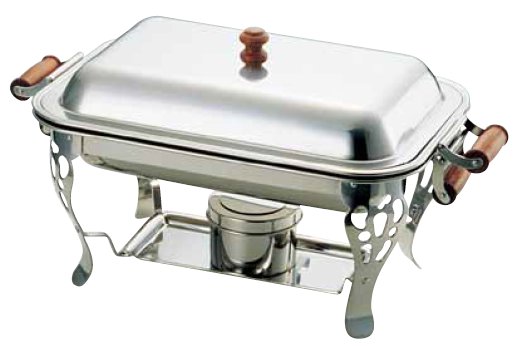 UK 18-8木柄 角チェーフィングデッシュ シングル バンケットウェアの