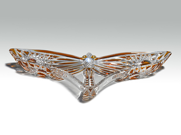 Baccarat バカラ LIBELLULE 蜻蛉 装飾皿 色被せ クリスタルガラス 世界