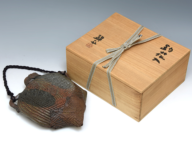 中村錦平（造）水筒型釣花生 共箱 | 古美術ささき