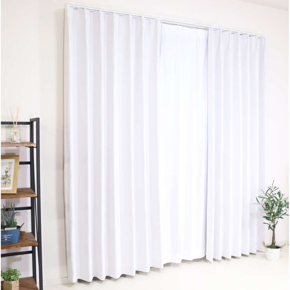 LIFELEX 防炎＋遮光カーテン グレウス 100×110cm アイボリー(丈110cm