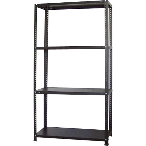 スチールラック4段 ブラック: 家具・インテリア・収納用品
