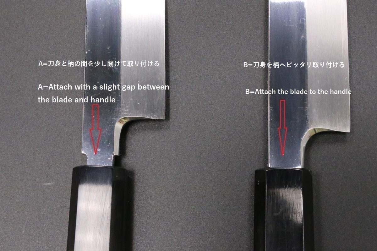 先丸蛸引 銀三本焼 300mm 平鏡面 黒檀柄 鞘付き【左利き用】-歌舞伎ナイフ