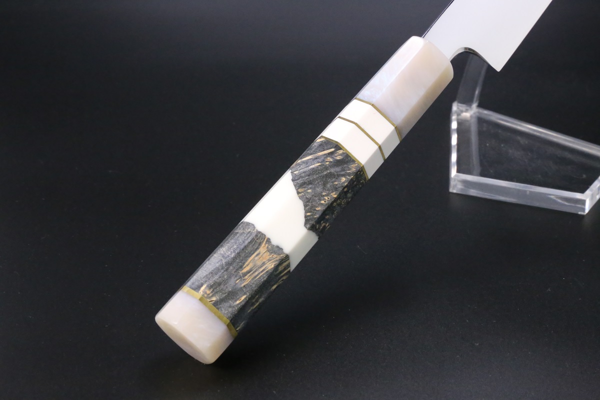 先丸蛸引-両刃 V金10号 240mm 全鋼本焼 全鏡面 八角スペシャル柄-歌舞