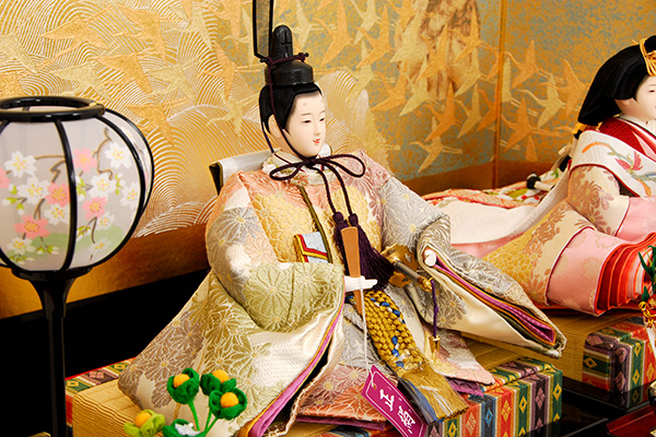 K-8 平飾り 雛人形 京都西陣帯 菊詰文様 【佳月オリジナル】｜雛人形