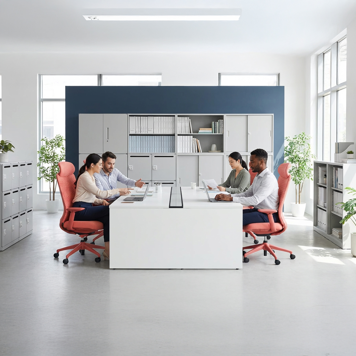 フリーアドレス用デスク PLDシリーズ 幅2000 奥行1400 高さ720 PLD