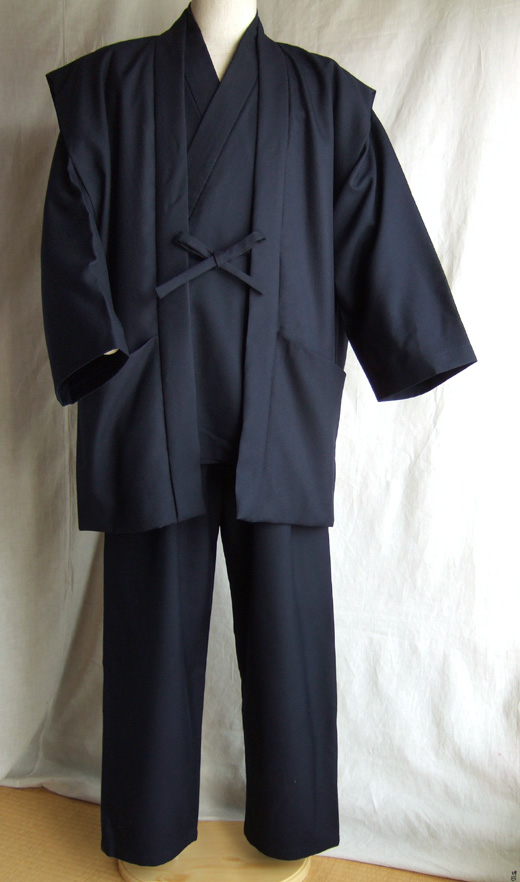 陣羽織単品】陣羽織,、濃紺 ポリエステルサージ生地 袖無し羽織