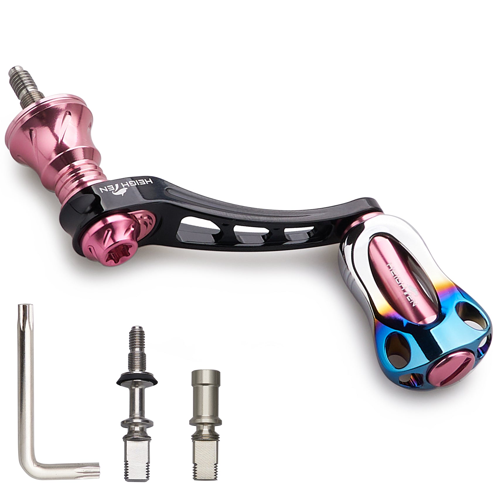 HEIGHTEN 45-50mm可変 リール ハンドル 焼き色 22mm アルミ ノブ 搭載