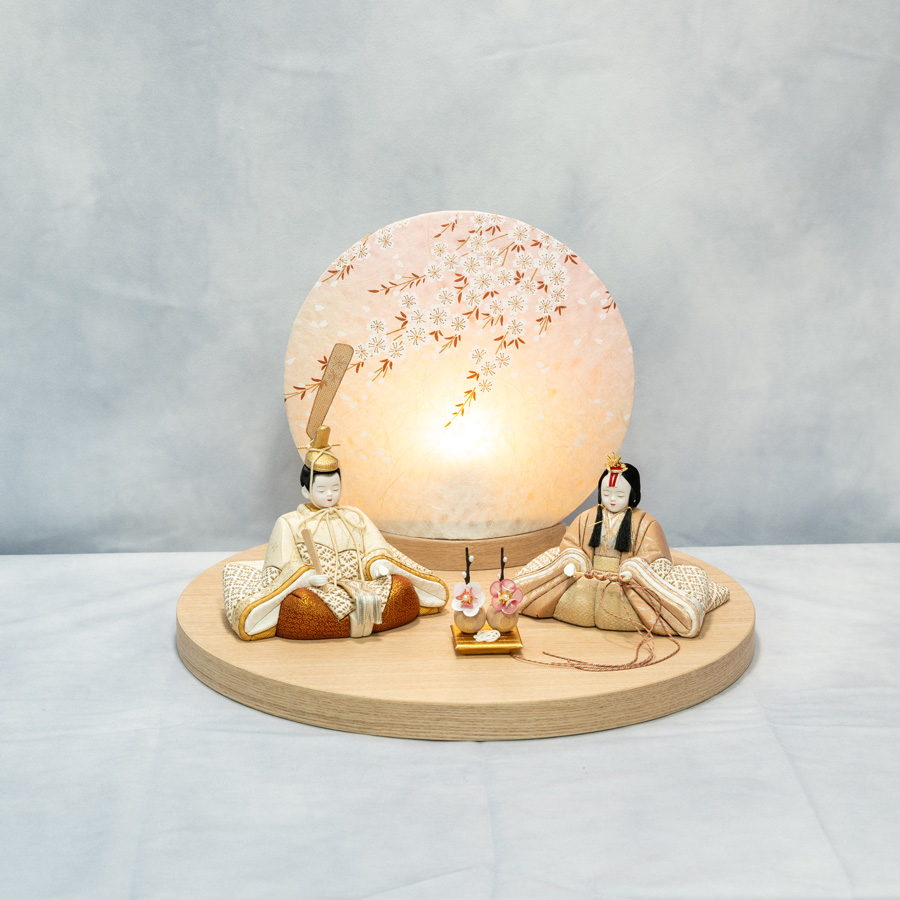 ピッコロシリーズ 桜ほのかLED照明衝立 木村一秀作印伝ひな | 人形専門