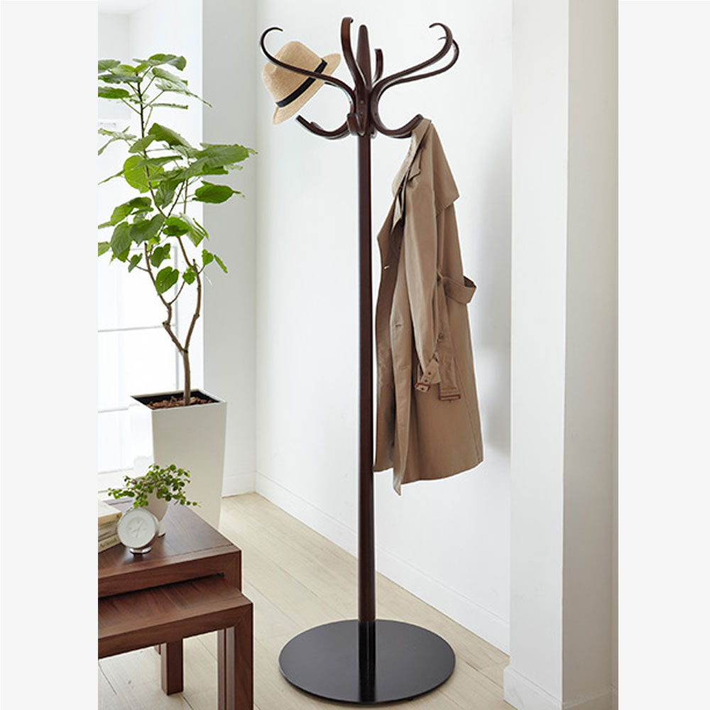 秋田木工 コートスタンド「No.48」ブナ材ウォールナット色 | 【公式