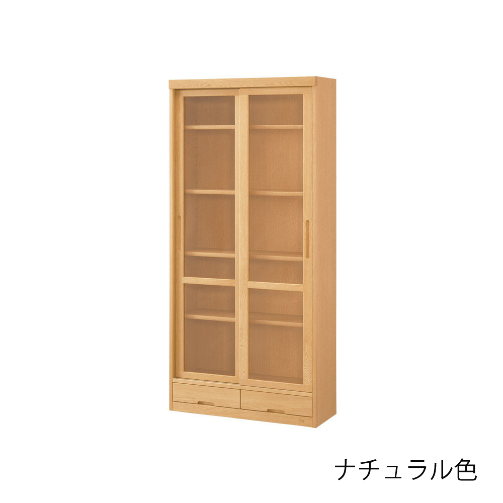 浜本工芸 書棚「8604G・No.8600G・8608G」引き戸タイプ 幅85.1cm 全3色