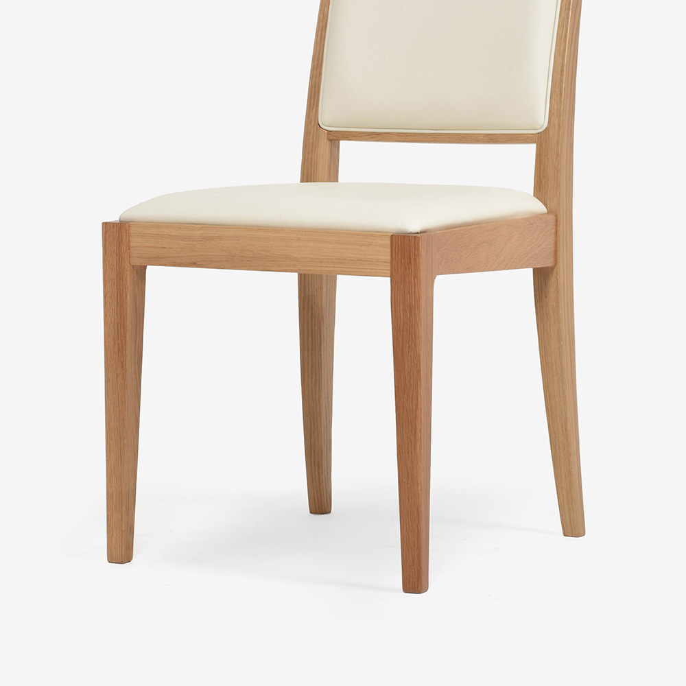 秋田木工 ダイニングチェア「N005 UU2」ナラ材 ホワイトオーク色 座面