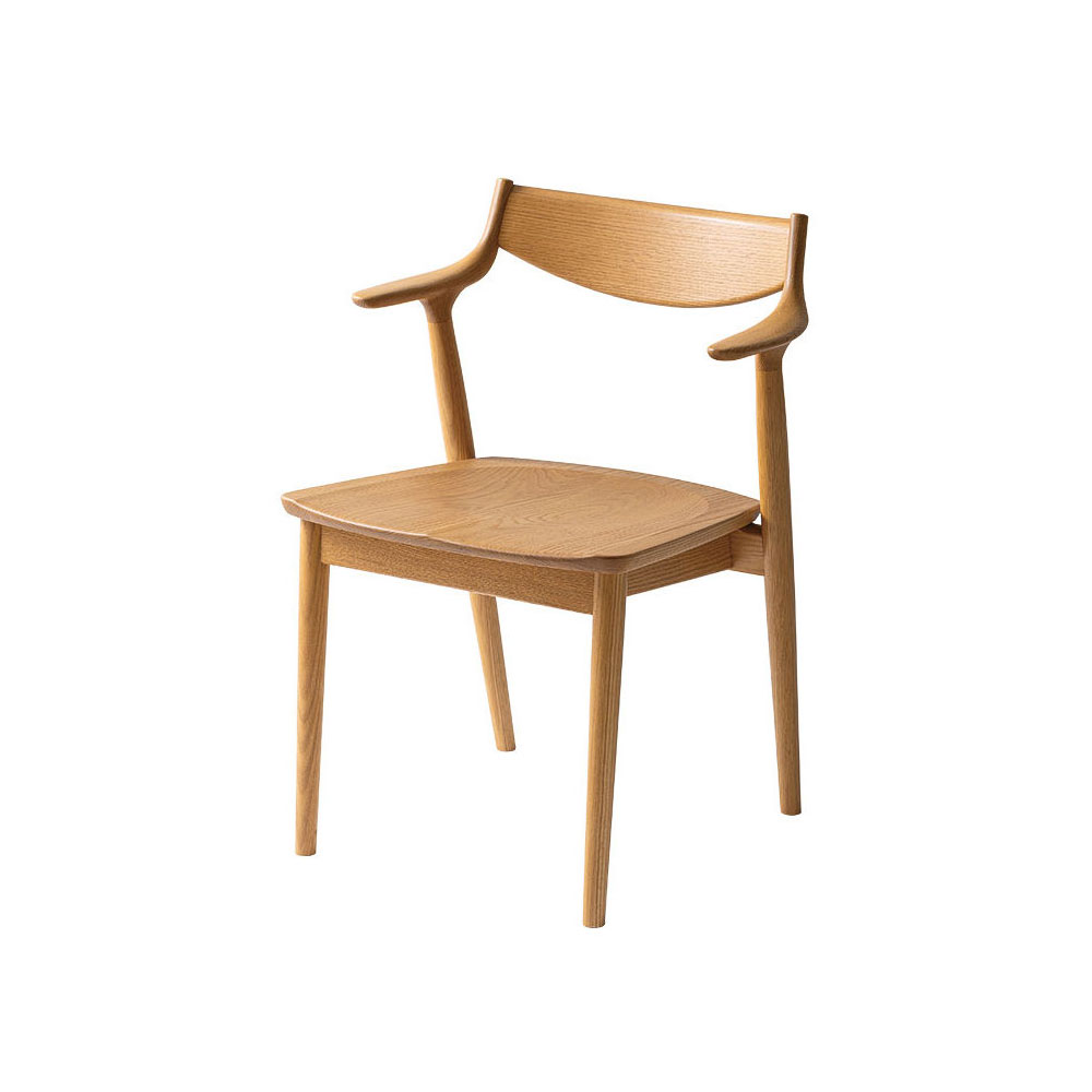 浜本工芸 ダイニングチェア（肘付き）「DA-7004」オーク材ナチュラル色