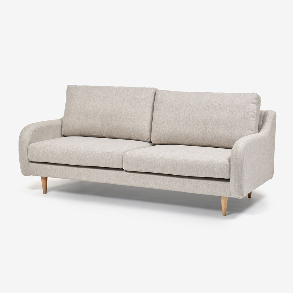 ソファ 3人掛け「CAS-D」幅180cm 布#SPフライデーナチュラル 脚部全3色