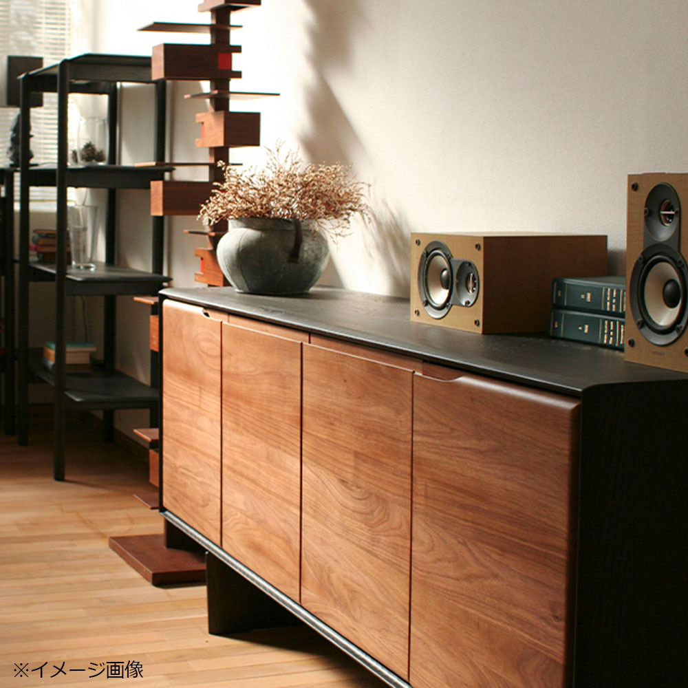 起立木工 サイドボード「FLOW フロー WN/DGY」幅180cm ウォールナット