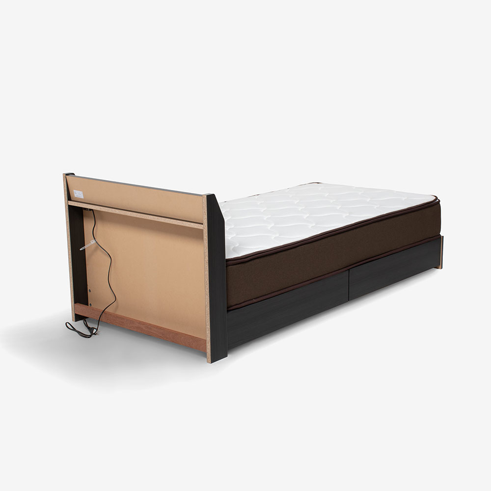 ベッドフレーム 「エリートR DR」薄宮付き・引き出し付き 全2色