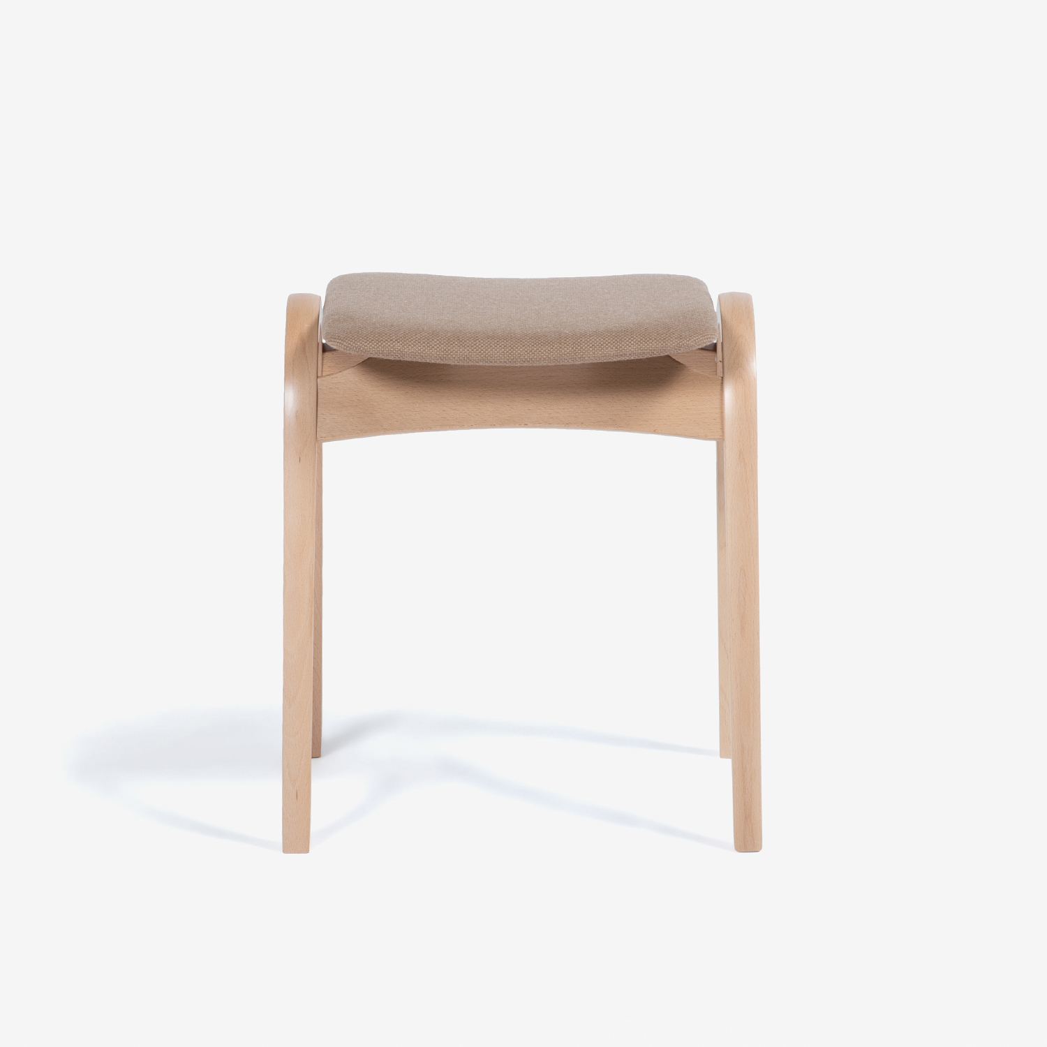 秋田木工 スツール「No.202」ブナ材NAナチュラル色 張地#布A-11