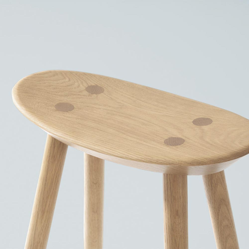 浜本工芸 スツール「No.7553」高さ50cm オーク材 プレミアムオーク(PR