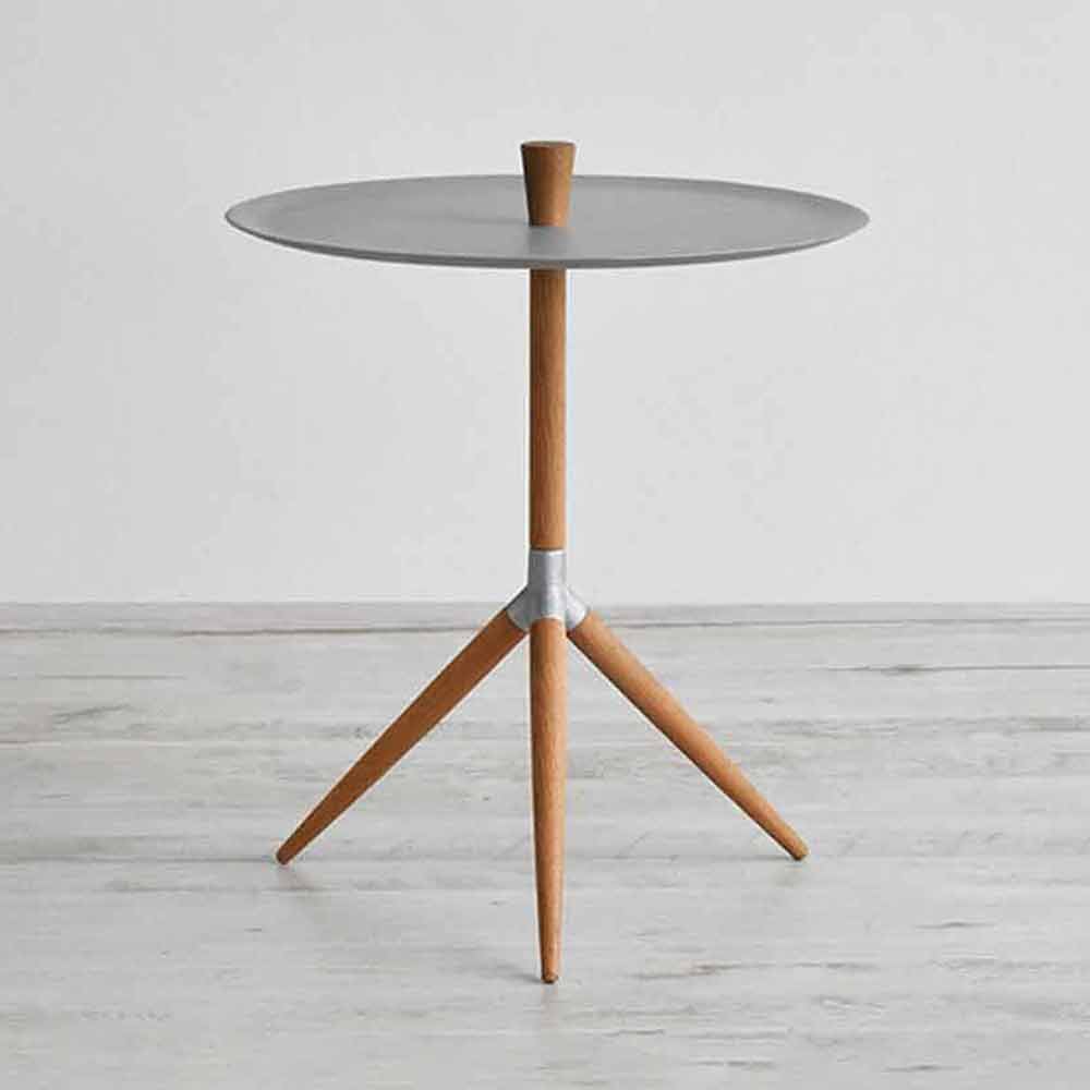 サイドテーブル 丸「HK+01」 ナラ材 白錆色 | 【公式】大塚家具