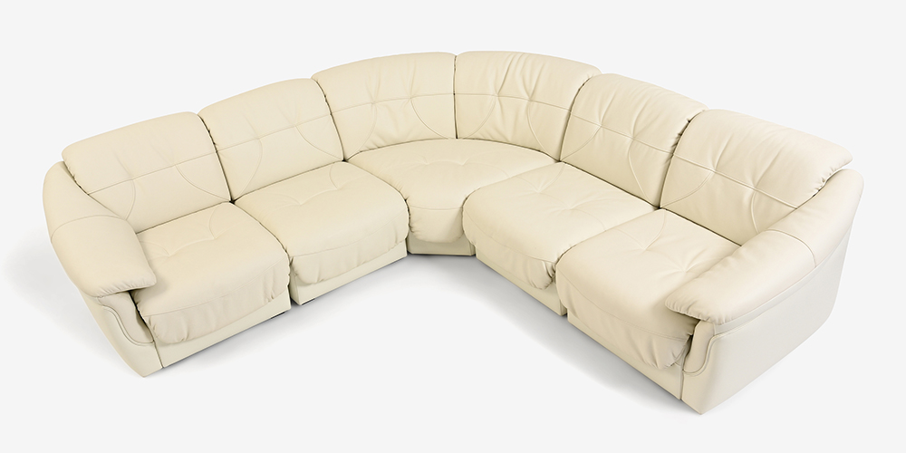 コーナーソファ5点「エントリー」半革アイボリー #No.107 | 【公式