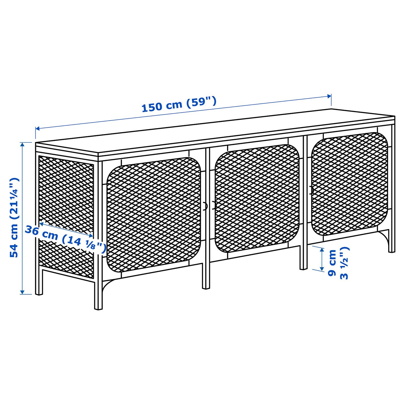 FJÄLLBO フィエルボ テレビ台, ブラック, 150x36x54 cm - IKEA