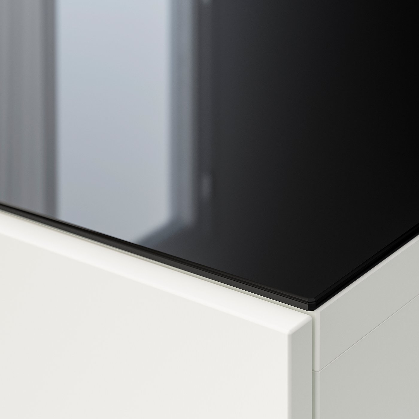 BESTÅ ベストー テレビ用トップパネル, ガラス ブラック, 180x40 cm - IKEA