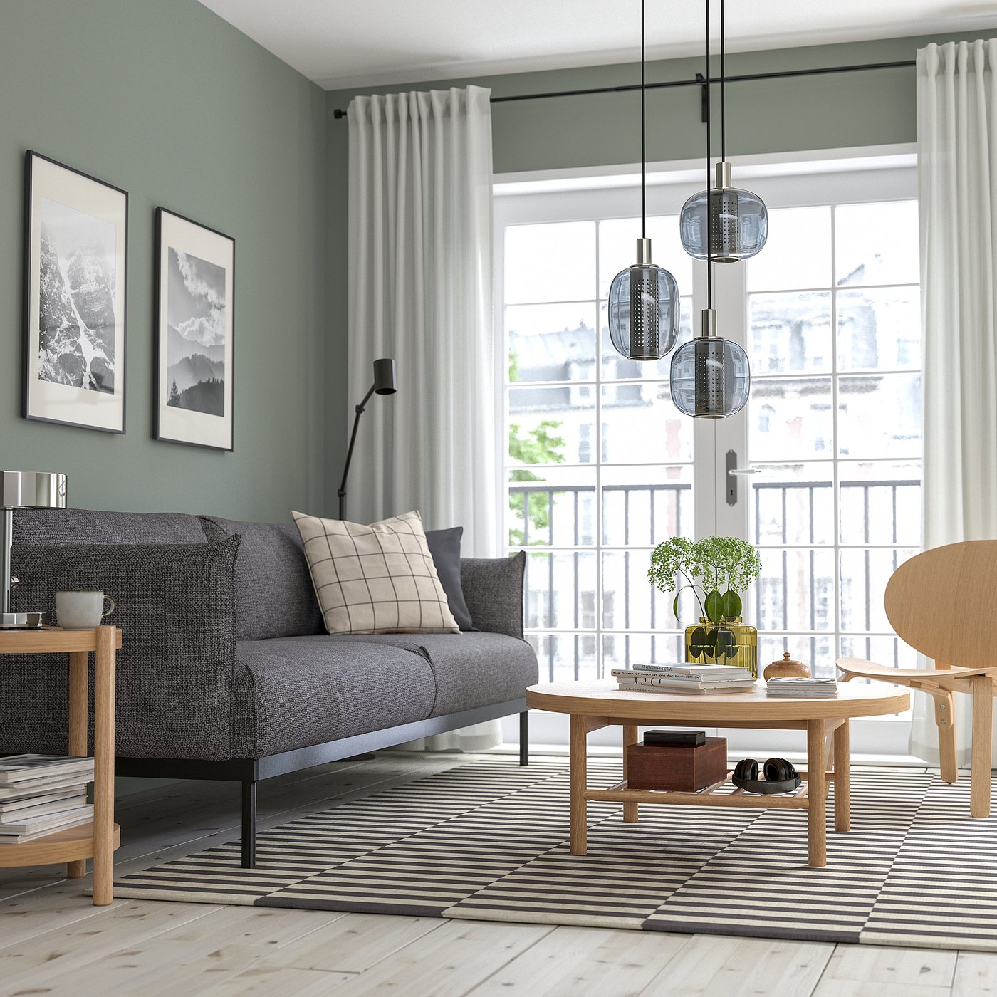 LISTERBY coffee table, oak veneer, 353/8