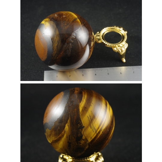 タイガーアイ（虎目石）丸玉45．5mm 天然石販売 名取貴石 天然石