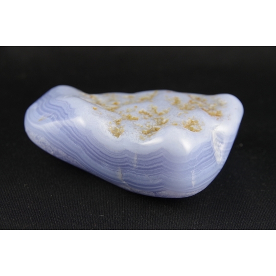 ブルーレースアゲート 原石磨き412g 天然石販売 名取貴石 天然石