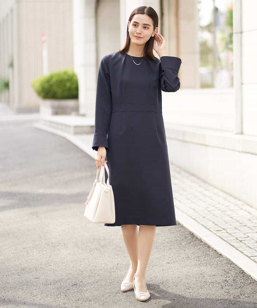 洗える/イージーケア】ダブルクロスIラインワンピース(ワンピース