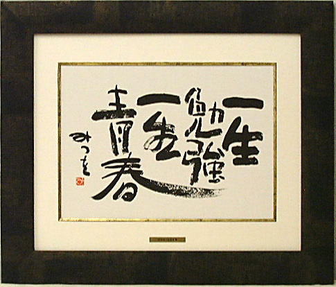 相田みつを（あいだみつを） 色紙額装コレクション 「一生勉強」(F4