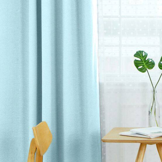 ローヌ カーテン JE-67227R ライトブルー ｜ジャストカーテン