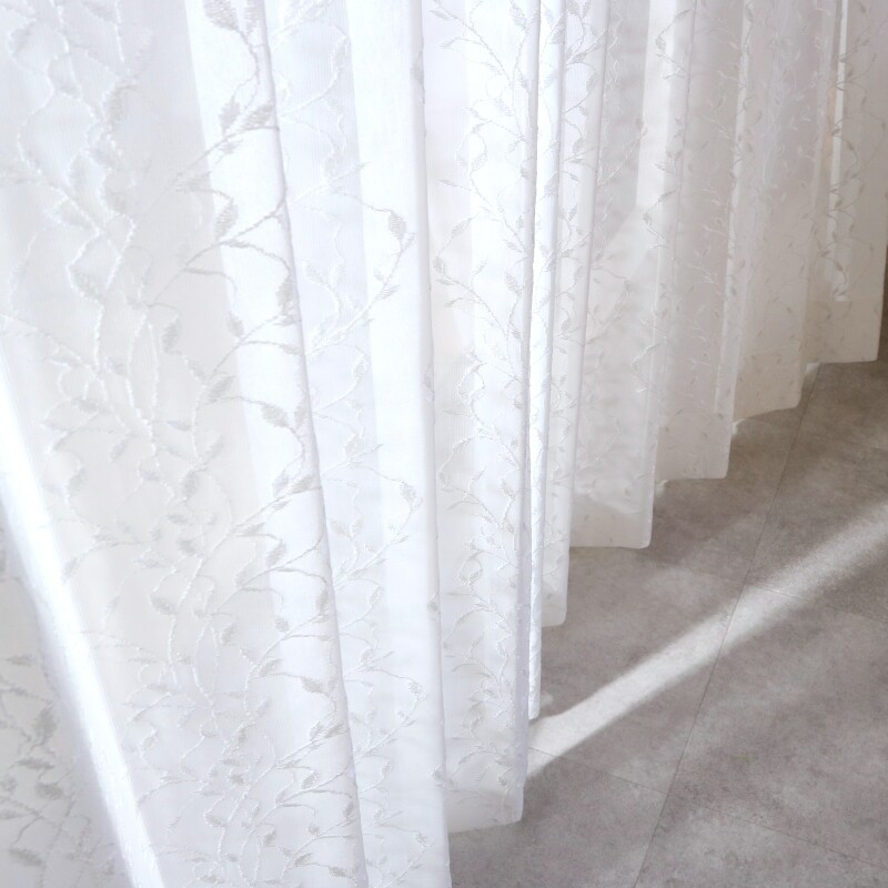 ミラー・UVカット・遮熱】レイア レースカーテン JD-68023 ホワイト