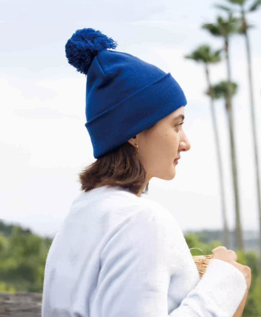 FLEXFITカフド ポンポンニットビーニー｜ニットキャップ激安卸通販