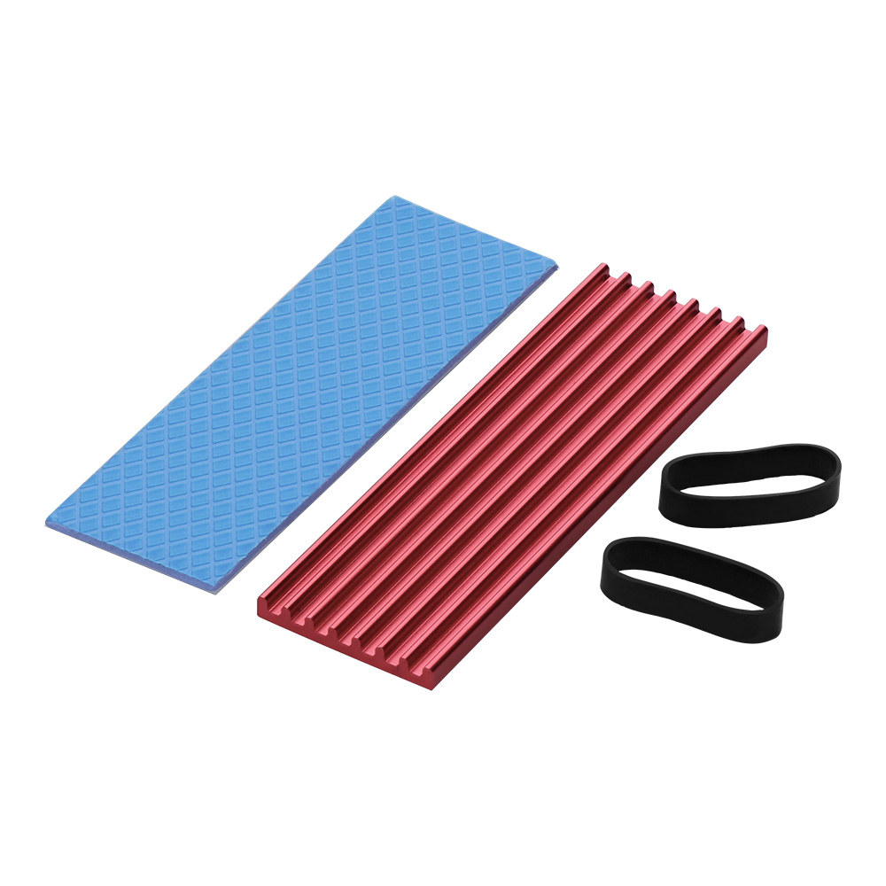 M.2 2280 SSD用 ヒートシンク、熱伝導シート、固定用シリコンゴム