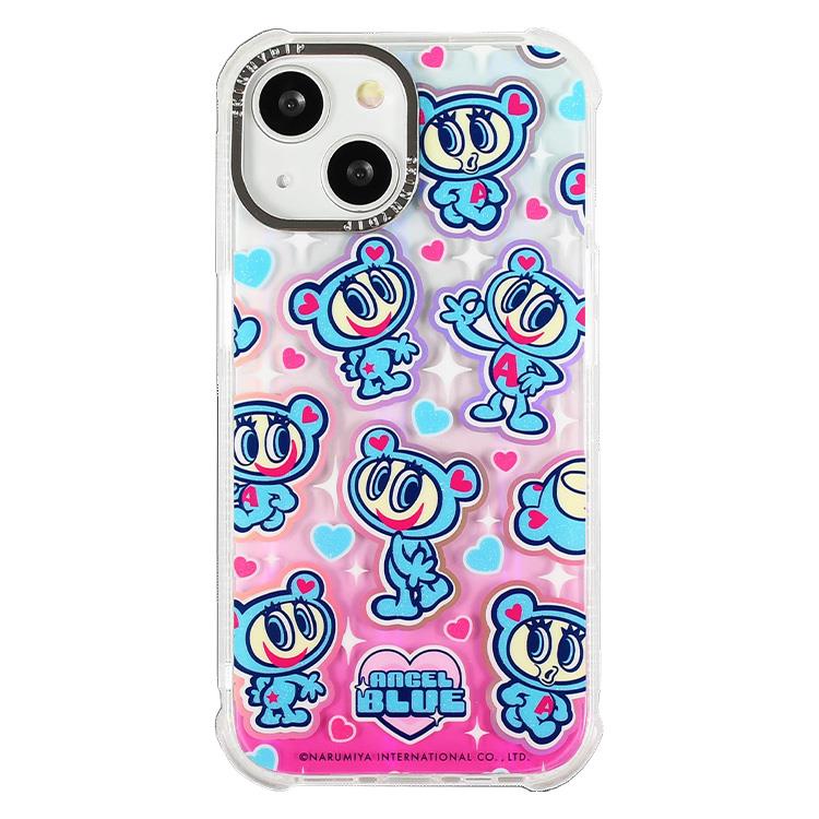 iPhone15用ケース エンジェルブルー リピート(リピート): ファッション