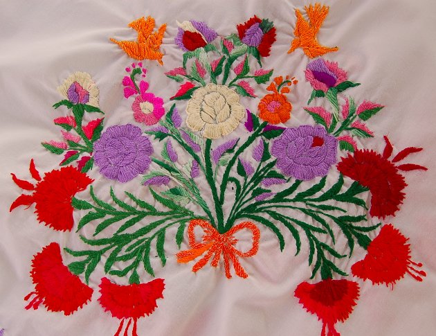 メキシコオアハカ州の刺繍クロス‐中南米の手作りと輸入雑貨